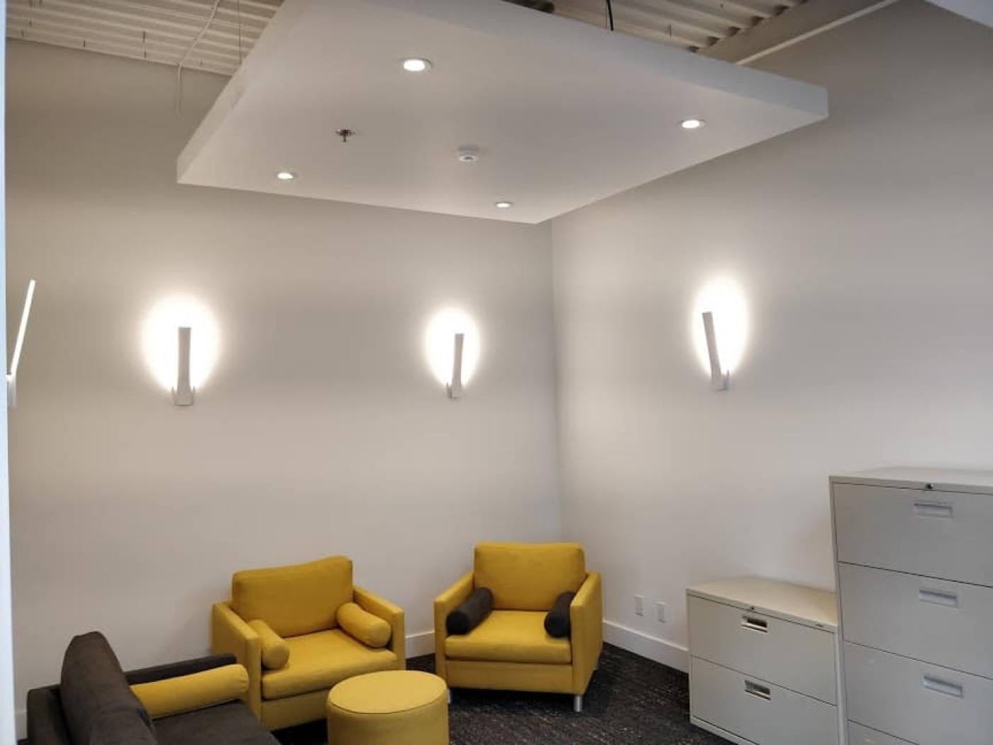 Dropped drywall ceiling