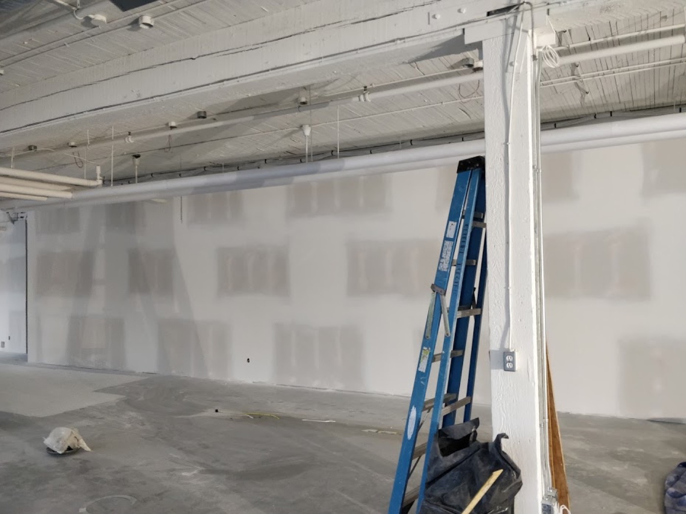 Drywall finishing in progress