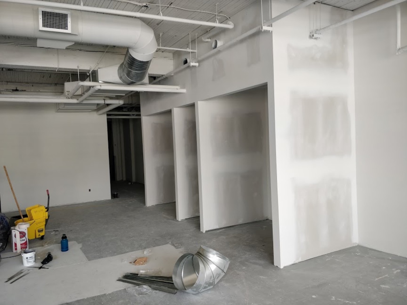 Boarded commercial partitions