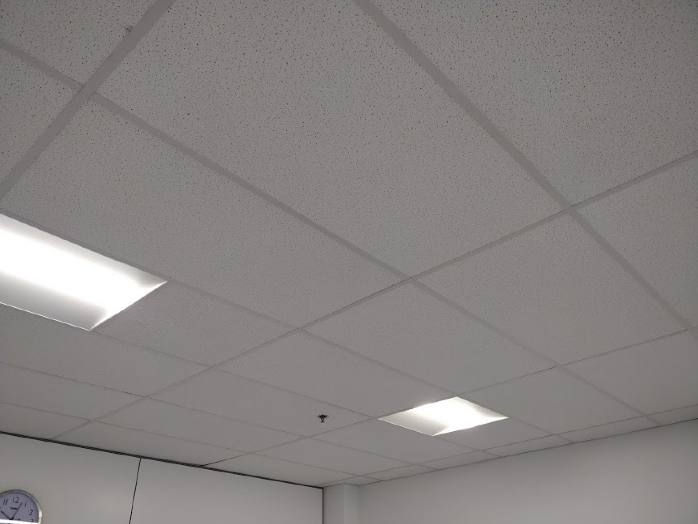 Completed T-bar ceiling